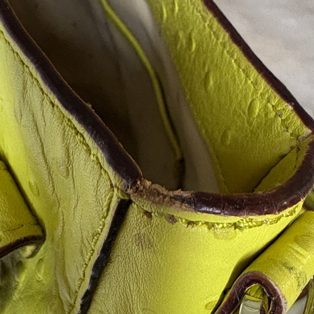 Women’s Lime Yellow Top-Handle Satchel Bag - Picture 4 of 4
